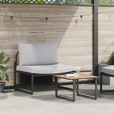 Vidaxl Gris Salon De Jardin Modulable Metal 2 Pieces