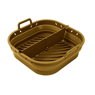 Set Moule Carré 20 Cm + Grille Inox Pour Air Fryer XL/XXL - Antiadhésif Sans PFAS, Résiste Jusqu’à 230°C - Pour Gâteaux, Légumes, Viandes