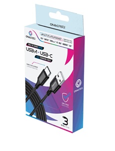 Câble de charge rapide tressé USB-A vers USB-C 3 m Noir