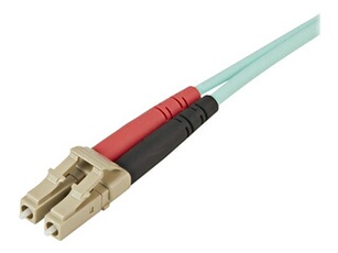 Aqua OM4 Duplex Multimode Fiber - 2m / 6 ft - 100 Gb - 50/125 - OM4 Fiber - LC to LC Fiber Patch Cable (450FBLCLC2) - Câble réseau - LC multi-mode
