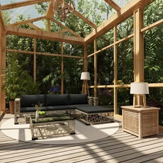 VIDAXL - Salon de jardin modulable - 5 pièces - Gris - 4 personnes
