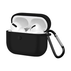 Housse / protection pour iPod Avizar Coque pour AirPods 1 / 2 Souple Anti-traces Anti-rayures avec Mousqueton Noir