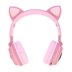 Casque audio Avizar Casque Audio Bluetooth Design Oreilles Chat Animation lumineuse 12h Rose