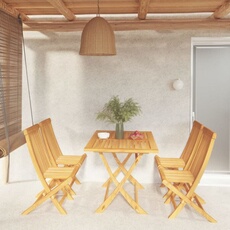 VIDAXL - Ensemble de repas de jardin - Teck massif - 5 pièces