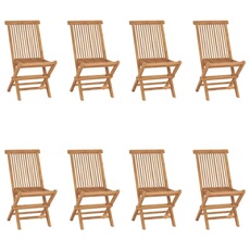 Vidaxl Chaises Pliables De Jardin Lot De 8 Bois De Teck Solide