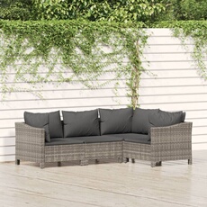 VIDAXL - Salon de jardin - 4 places - Gris - Modulable