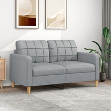 vidaXL - Canapé 2 places - Gris clair - 140 cm
