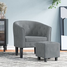 VIDAXL - Fauteuil de salon - Velours - Gris