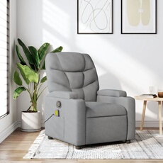 VIDAXL - Fauteuil de relaxation - Inclinable - Massage vibrant 6 points - Gris Clair