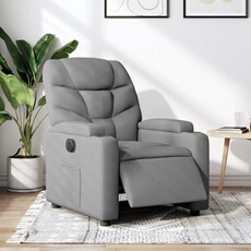 Vidaxl Gris/Clair Fauteuil Inclinable Électrique Tissu