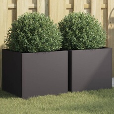 VIDAXL - Jardinières - Ensemble de 2 - Noir - 42x40x39 cm