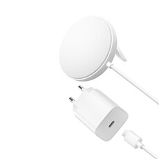 Socle de charge sans fil magnétique BoostCharge Pro 15 W Blanc pour Smartphone et AirPods Socle de charge sans fil magnétique BoostCharge Pro 15 W Blanc pour Smartphone et AirPods