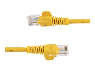 Câble réseau Cat5e UTP sans crochet de 2 m - Cordon Ethernet RJ45 anti-accroc - Câble patch - M/M - Jaune - Cordon de raccordement - RJ-45 (M) pour