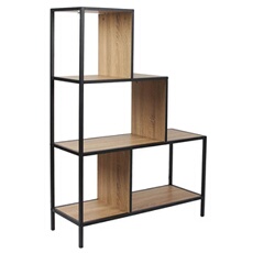 ID MARKET - Meuble de rangement en escalier LIAM 4 niveaux bois gris ID MARKET - Meuble de rangement en escalier LIAM 4 niveaux bois gris