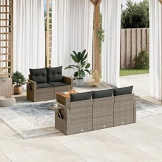 VIDAXL - Salon de jardin modulable - 5 places - 6 pièces - Gris