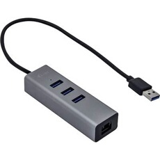 USB 3.0 Metal 3-Port - Concentrateur (hub) - 3 x SuperSpeed USB 3.0 + 1 x 10/100/1000 - de bureau