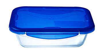 Boite de conservation rectangulaire 30 x 23 cm en verre avec couvercle étanche, Cook & Go