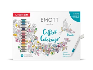 Coffret 16 feutres et 1 carnet coloriage Emott Art Thérapie