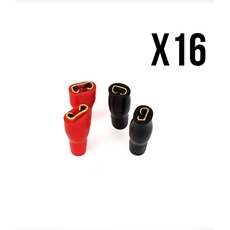 16 Fiches terminal - 2 x Rouge 4.8 mm - 2 x Noir 2.8 mm - C.ASS CT25