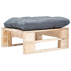 VIDAXL - Repose-pied palette de jardin - Gris
