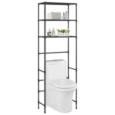 VIDAXL - Support de rangement pour WC - 3 niveaux - Noir - 53x28x169 cm