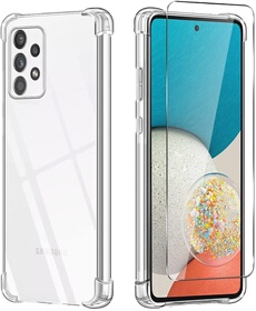 Coque Silicone Transparente Angles Renforces + Verre Trempe Pour Samsung A53 5G