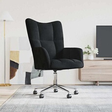 VIDAXL - Chaise de relaxation - Velours - Noir