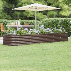 Vidaxl Marron Lit Surélevé De Jardin Acier Enduit De Poudre