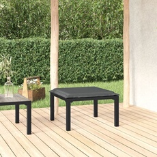 VIDAXL - Repose-pied de jardin - Résine tressée - Noir/Gris