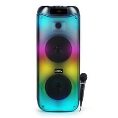 Enceinte Bluetooth Mooving 600W Avec Micros – Portable, Karaoké, Lumières LED – Idéale Fêtes & Extérieur
