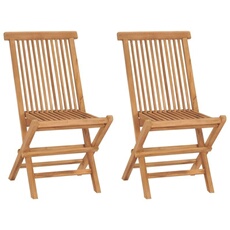VIDAXL - Chaises pliables de jardin - Teck - Lot de 2