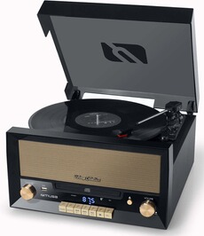 Tourne Disque Tourne-disque Rétro BRITZ Avec Radio FM, Bluetooth, CD, Cassette - 2x50W, 33/45/78 Tours, Bois Tourne Disque Tourne-disque Rétro BRITZ Avec Radio FM, Bluetooth, CD, Cassette - 2x50W, 33/45/78 Tours, Bois