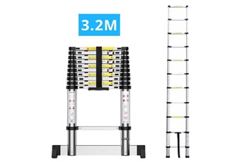 Secury-T Monaco Echelle télescopique aluminium 11 marches H.3.2 m