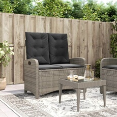 vidaXL - Banc de jardin inclinable - Résine tressée - Gris