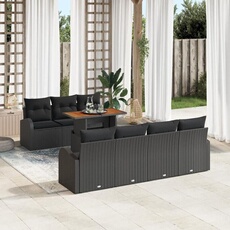 vidaXL - Salon de Jardin 8 Pièces - Résine Tressée - Noir