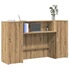 Bureau Réception Chêne Sonoma 100x40x104 Cm - Comptoir Accueil Bois Ingénierie