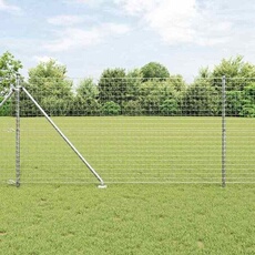 Poteaux de clôture avec pique 7 pcs Ø32 mm 140 cm en acier galvanisé 42004274