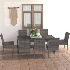 VIDAXL - Ensemble à manger de jardin - 9 pièces - Gris