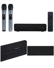 Barre de son Fonestar Barre de son portable - UHF - 30W - 2 microphones sans fil - Bluetooth 5.0 - Effet d'écho
