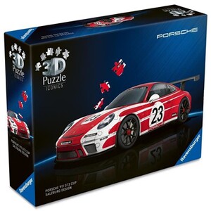 Puzzle 3D Porsche 911 GT3 Cup blanc / rouge / noir 108 pièces 1/18 Ravensburger 111473 Puzzle 3D Porsche 911 GT3 Cup blanc / rouge / noir 108 pièces 1/18 Ravensburger 111473