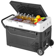 Réfrigérateur Glacière Electrique Mini Frigo de Voiture 12V Sur Roulettes à Zone 60L