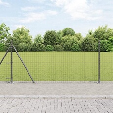 Poteaux de clôture avec plaques de base 13 pcs Ø32mm 110cm en acier galvanisé 42004305