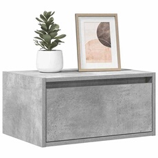 VIDAXL - Tables de chevet murales avec éclairage LED - Lot de 2 - Gris béton