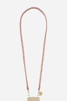 Chaîne de téléphone Lou camel et doré 120 cm