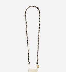 Chaîne de téléphone Lou camel et doré 120 cm - vue 2