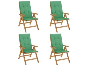 VIDAXL - Lot de 4 chaises de jardin pliables - Teck - 93 cm