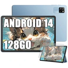 Tablette tactile Blackview Tab 60 - Tablette Android 14. ecran 10.1 pouces (25.7 cm). WiFi Bluetooth RAM 4 Go stockage 128 Go camera principale 8 mpx batterie 5100 mAh - Bleu