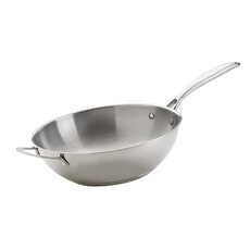Wok en inox 17,5 cm pour barbecue gaz