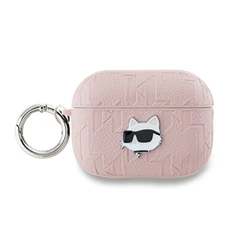 Accessoires audio Karl Lagerfeld Coque pour AirPods Pro 2 à Motif Karl et Choupette Gaufré Rose