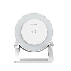 Enceinte sans fil Devia Enceinte Bluetooth 5.2 avec Lampe de Nuit et Chargeur Induction 15W Blanc